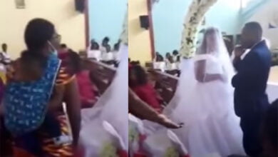 mujer interrumpe la boda de su esposo