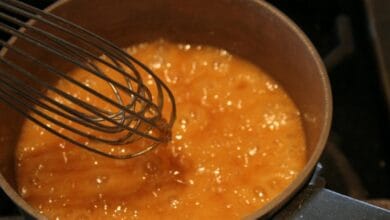 agua y azucar hirviendo